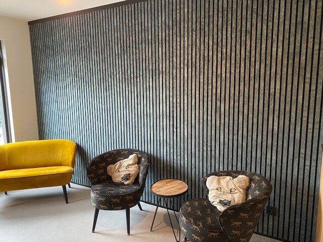 Akoestisch wandpaneel Velours Petrol 280x50 cm - Afbeelding 4