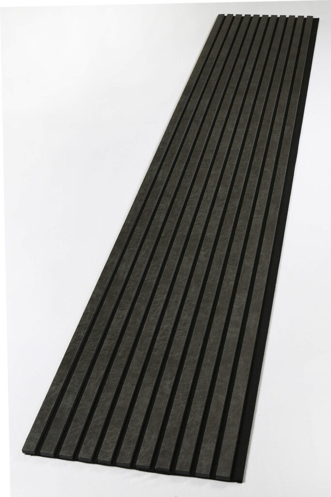 Akoestisch wandpaneel Leer Donkergrijs 280x50 cm - Afbeelding 4