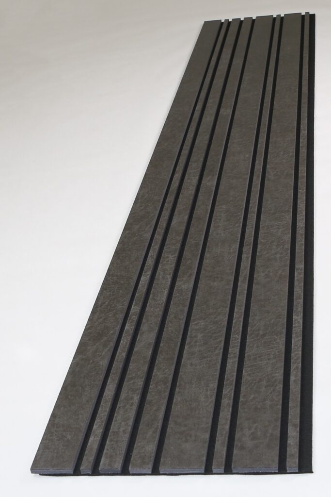 Akoestisch wandpaneel Vario Leer Donkergrijs 280x50 cm - Afbeelding 3