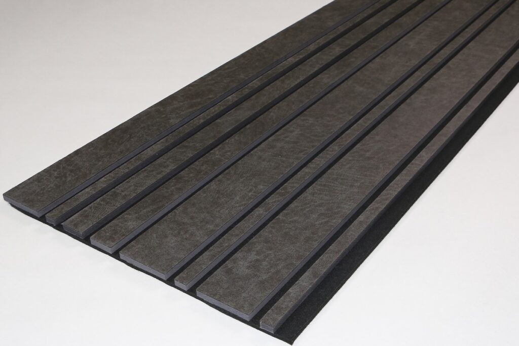 Akoestisch wandpaneel Vario Leer Donkergrijs 280x50 cm - Afbeelding 2