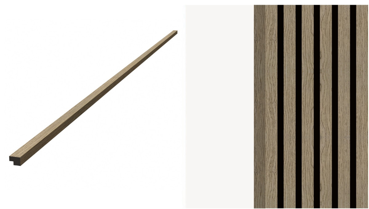 Akoestisch Wandpaneel Walnoot 260x60 cm - Afbeelding 5