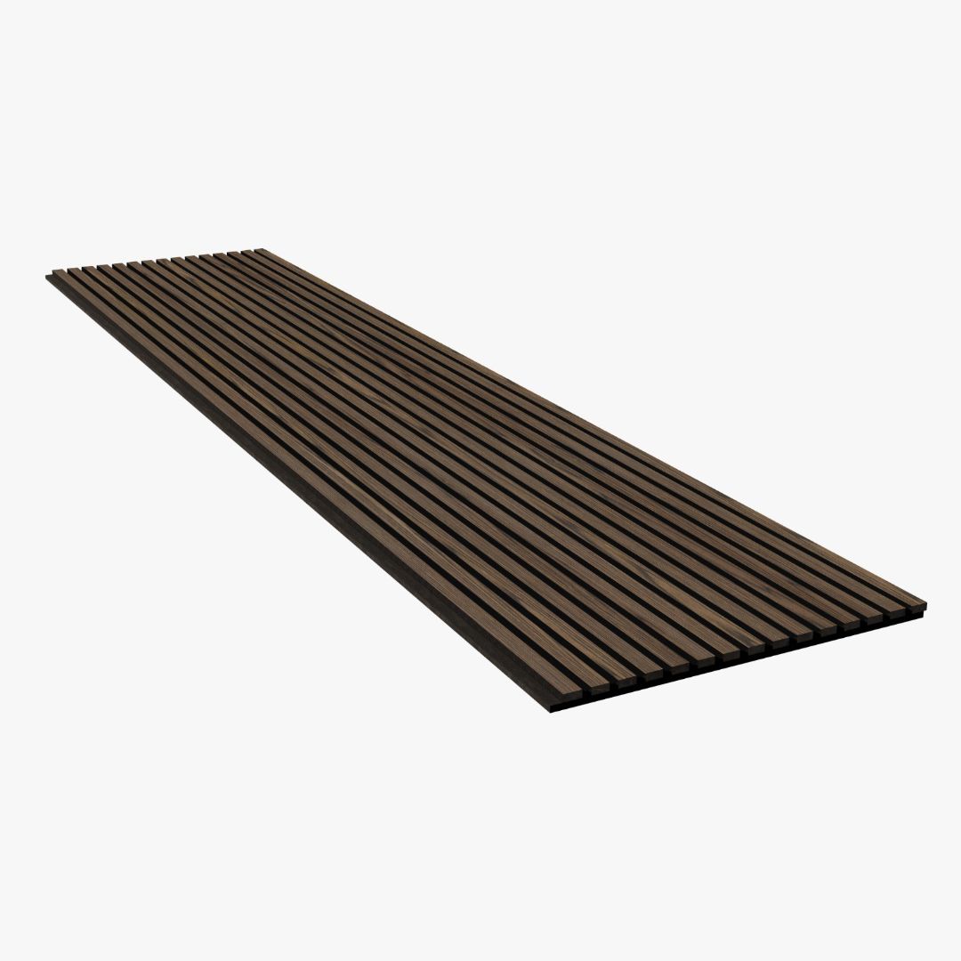 Akoestisch Wandpaneel Walnoot gerookt 260x60 cm - Afbeelding 3