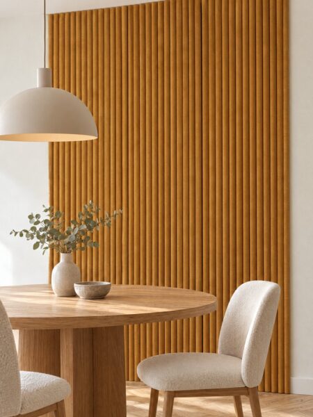Akoestisch Suède Wandpaneel Cognac 280x66 cm