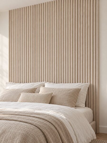 Akoestisch Suède Wandpaneel Beige 280x66 cm